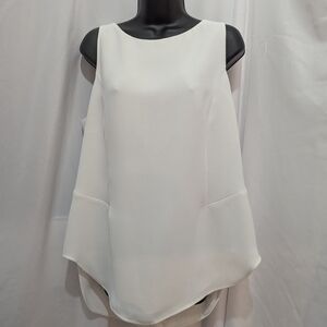 CAbi White Sleeveless Blouse Like New Fully Lined